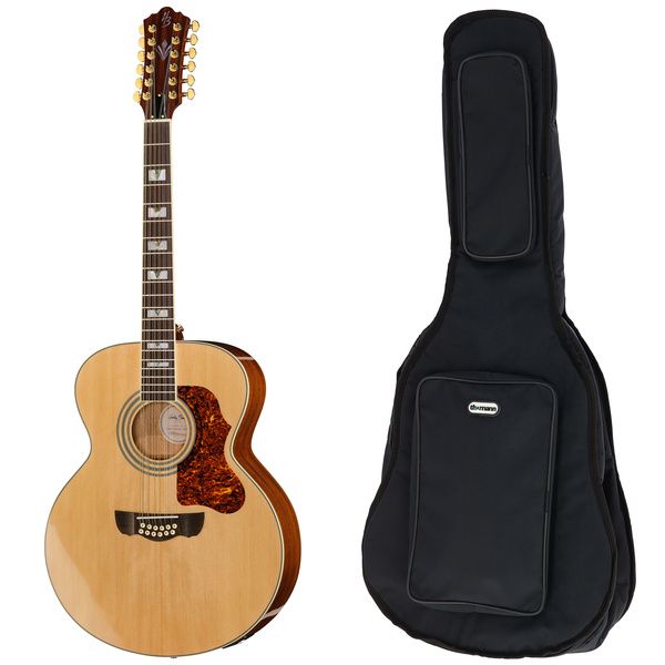 Test Harley Benton CLJ-412E W Bag: guitare jumbo électro-acoustique