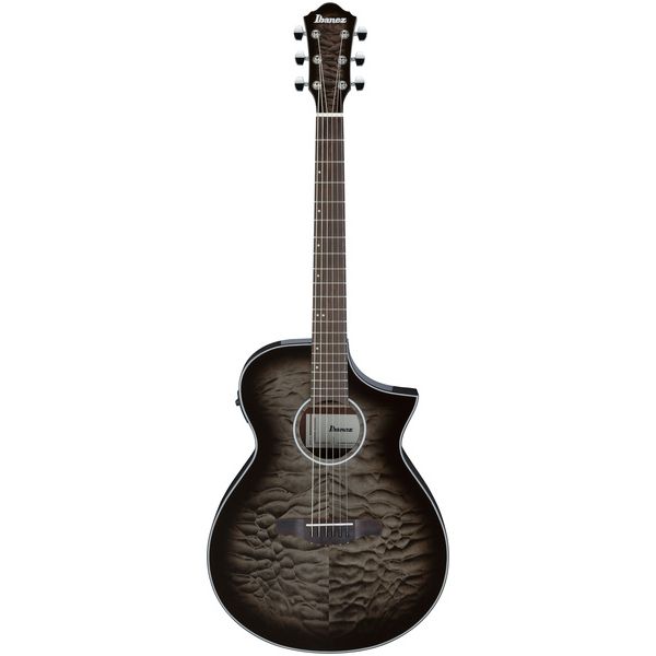 Test de l'Ibanez AEWC16QA-TKH, guitare électro-acoustique Black Burst